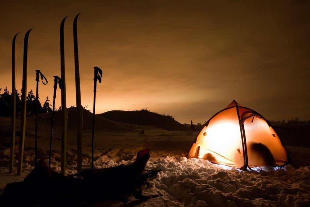 Campen im Winterzelt