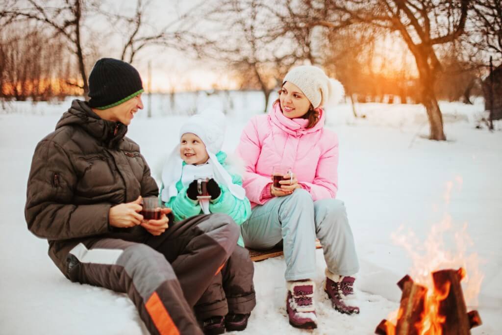 Familie im Winter