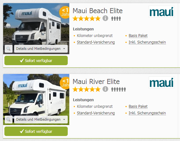 Elite-Modelle von Maui