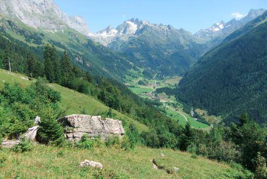 Blick auf Sustenpass und Titlis