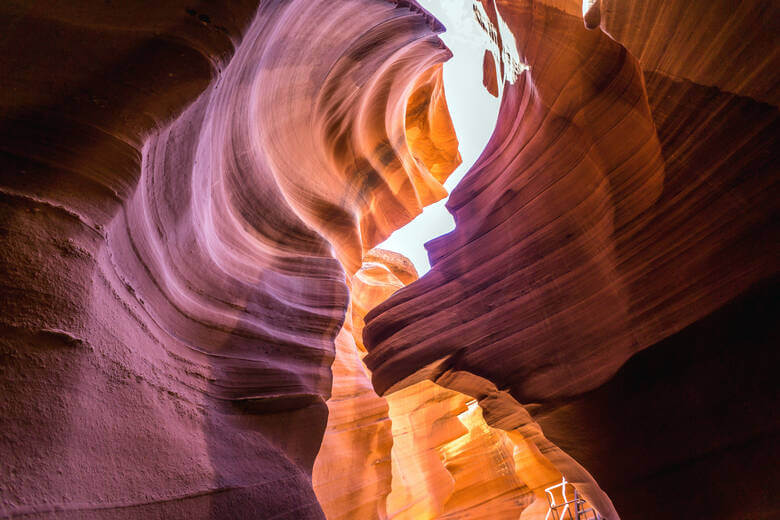 Blick nach oben im Antelope Canyon, USA