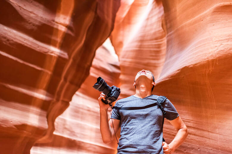 Fotograf im Antelope Canyon, USA