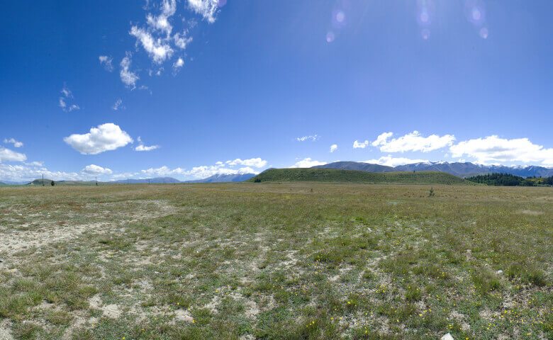 Grüne Felder im Mackenzie Country