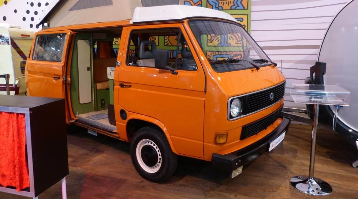 Vintage VW Camper in Orange