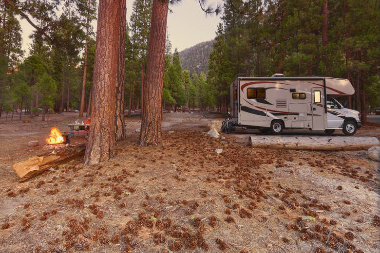 Wohnmobil im Sequoia National Park in den USA