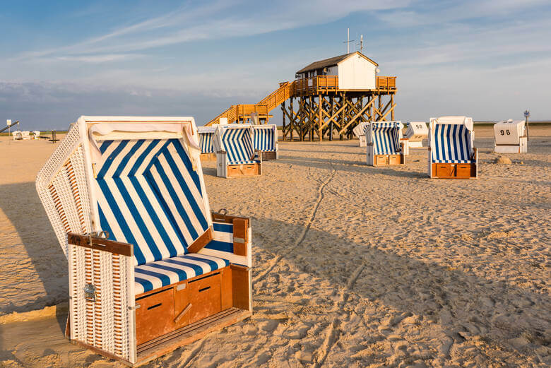 Strandkörbe in St.-Peter-Ording an der Nordsee