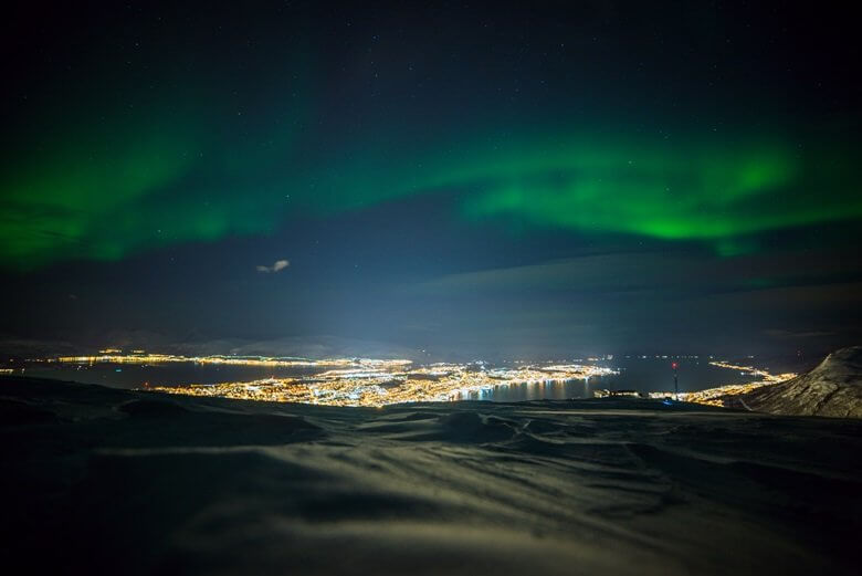 Polarlichter über Tromso in Norwegen