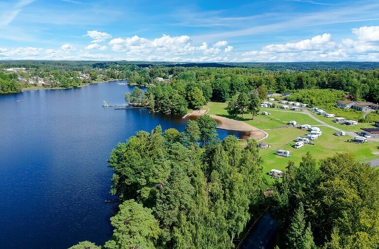 Campingplatz am Wasser in Südschweden