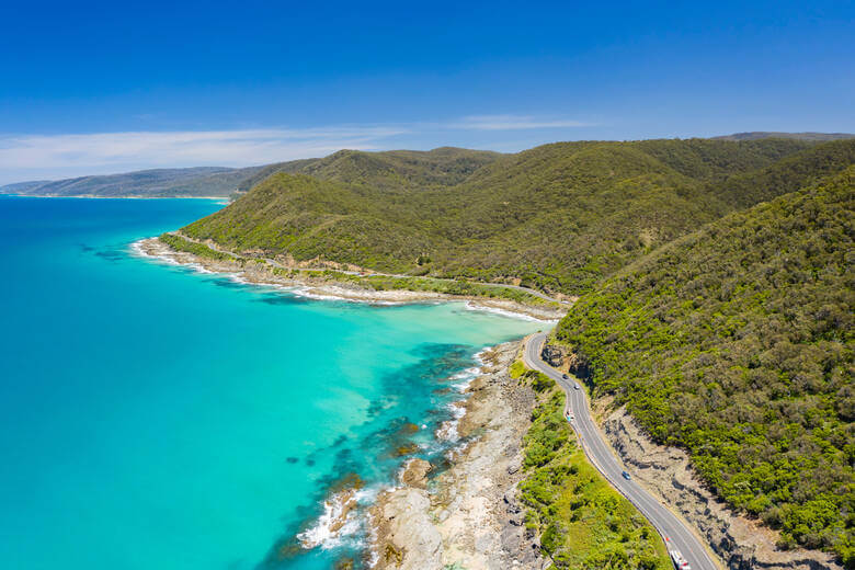 Blick auf die Great Ocean Road in Australien