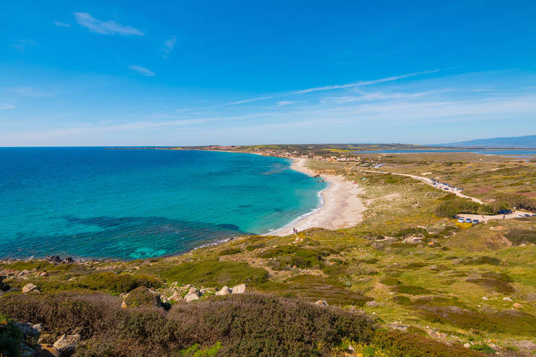 Strand auf der Halbinsel Sinis auf Sardinien