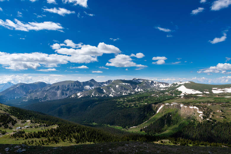 Aussicht auf den Rocky Mountain National Park von der Trail Ridge Road