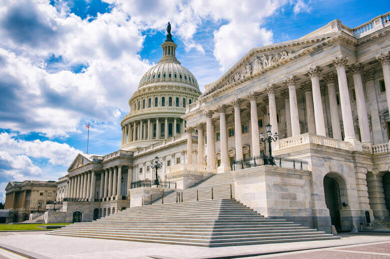 Seitliche Ansicht des Kapitol in Washington D.C., USA