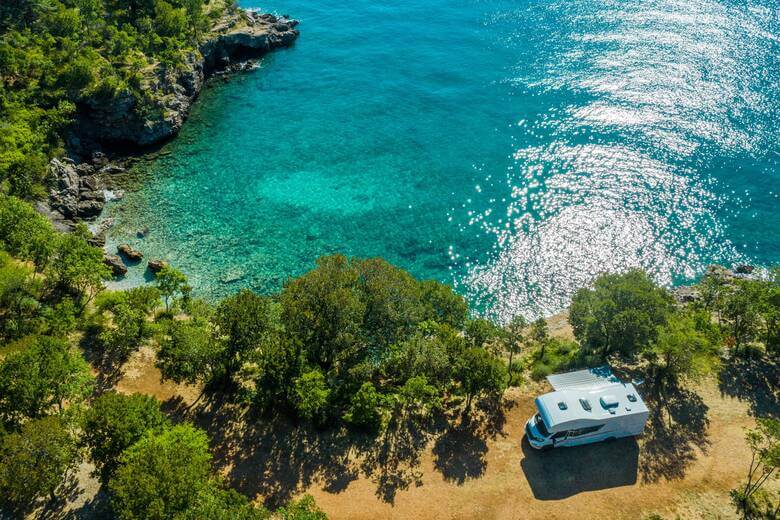 Ein Campingplatz in Kroatien direkt am Wasser