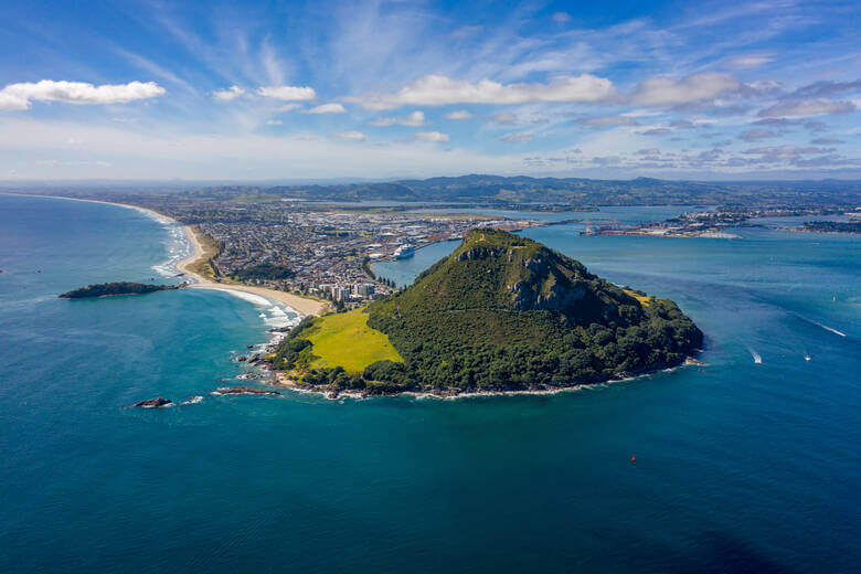 Luftaufnahme vom Mount Maunganui