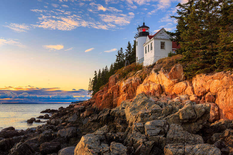 Leuchtturm im Acadia-Nationalpark in den USA