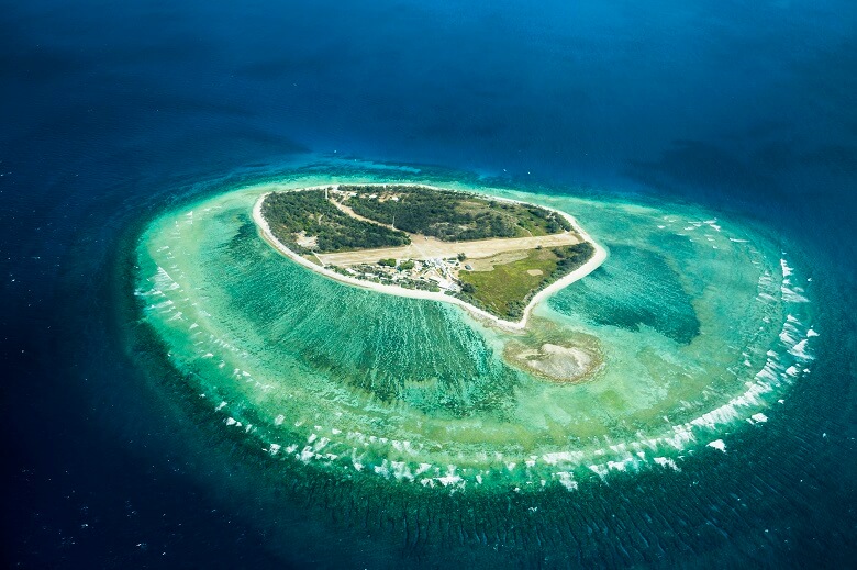 Blick auf die Insel Lady Elliot Island im Osten von Australien