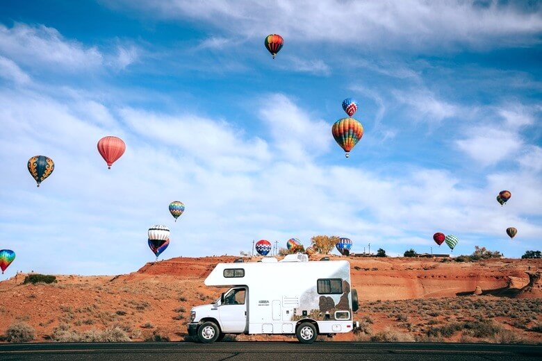 Wohnmobil beim Balloon Festival in Albuquerque